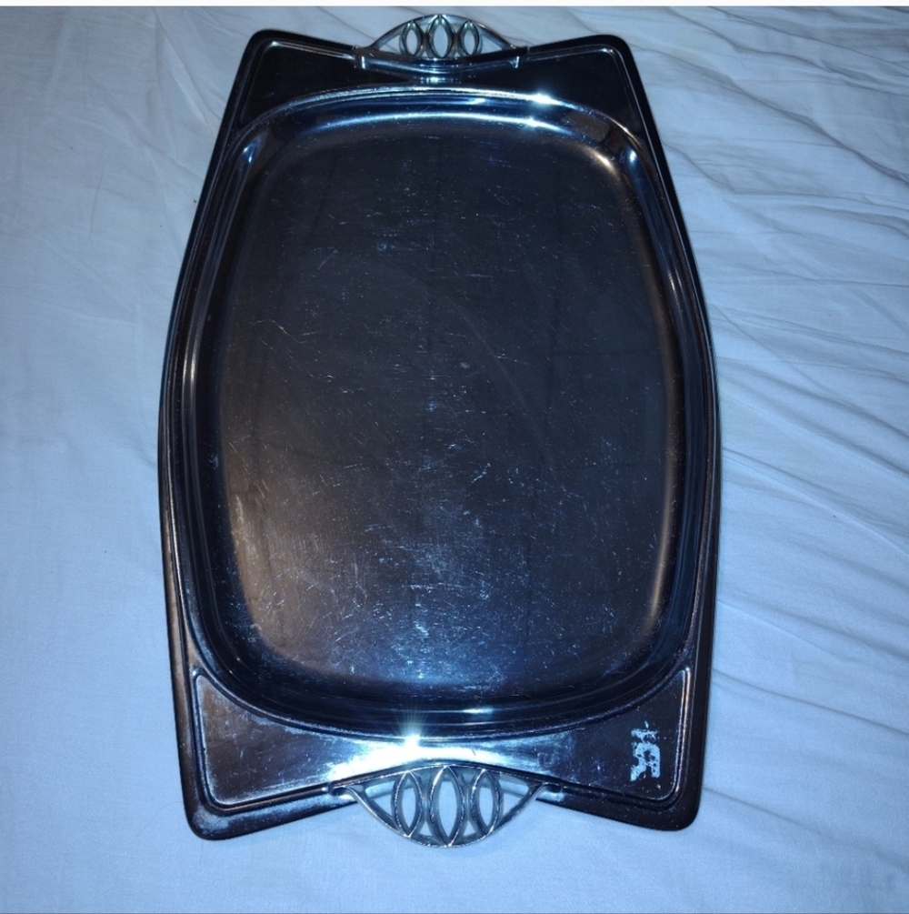 Vintage Mid-century Modern Hellerwear 20" x 13" Oblong Handled Serving Tray